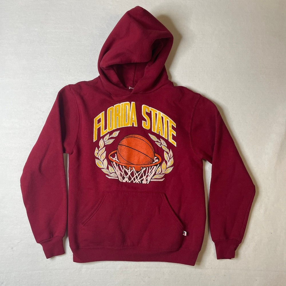 Florida State Russell Hoodie Maroon Basketball Graphic Sweatshirt Vintage